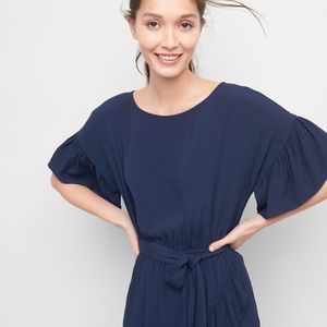 Gap ruffle tie belt dress